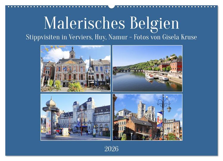 Produktbild: Malerisches Belgien - Stippvisiten in Verviers, Huy, Namur (Wandkalender 2026 DIN A2 quer), CALVENDO Monatskalender