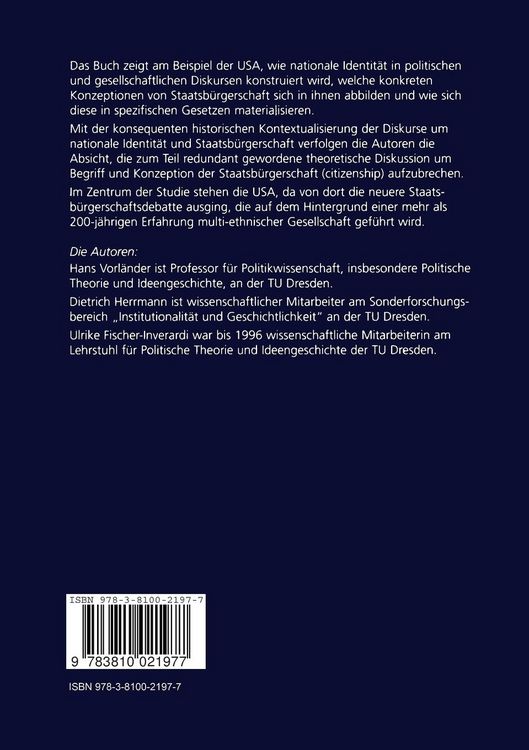 Produktbild: Nationale Identit&auml;t und Staatsb&uuml;rgerschaft in den USA