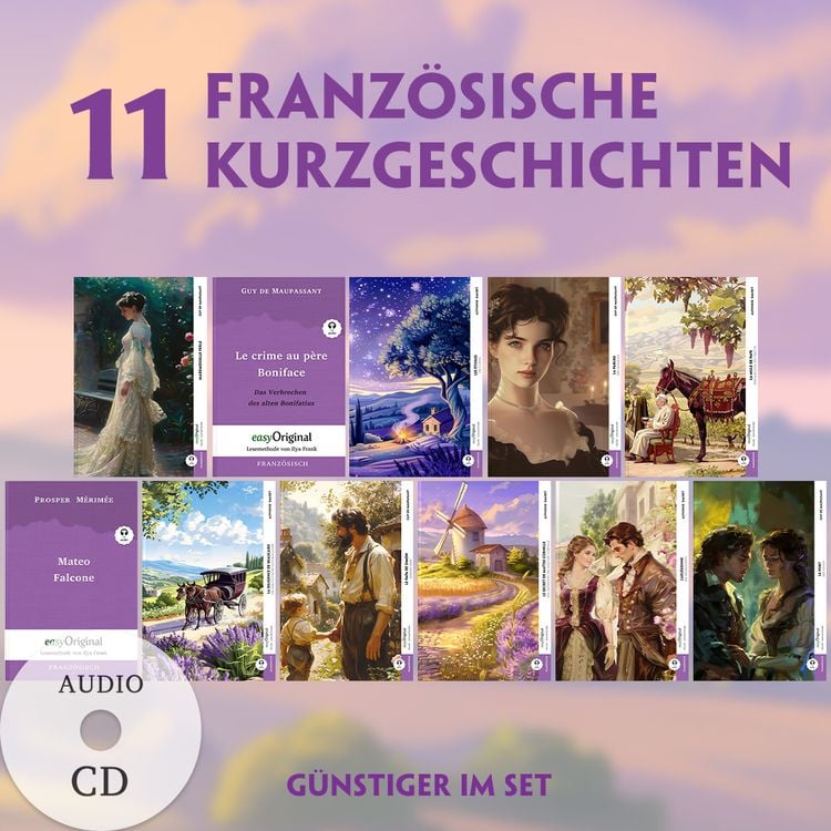 Produktbild: 11 Französische Kurzgeschichten (11 Bücher + Audio-CDs) - Frank-Lesemethode - Kommentierte zweisprachige Ausgabe Französisch-Deutsch