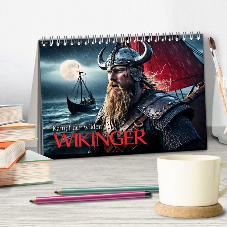 Produktbild: Kampf der wilden Wikinger (Tischkalender 2026 DIN A5 quer), CALVENDO Monatskalender