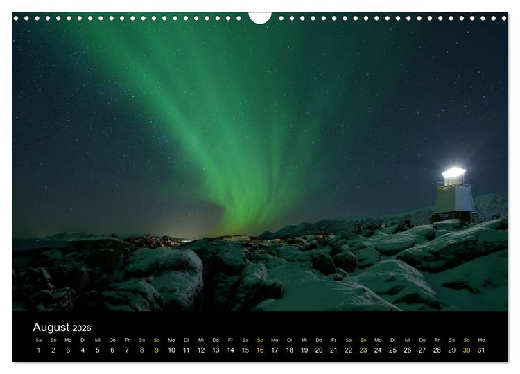 Produktbild: Magische N&auml;chte - POLARLICHT (Wandkalender 2026 DIN A3 quer), CALVENDO Monatskalender