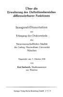 Produktbild: &Uuml;ber die Erweiterung des Definitionsbereiches differenzierbarer Funktionen