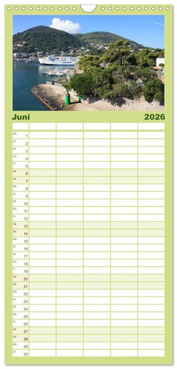 Produktbild: Familienplaner 2026 - Ischia mit 5 Spalten (Wandkalender, 21 x 45 cm) CALVENDO