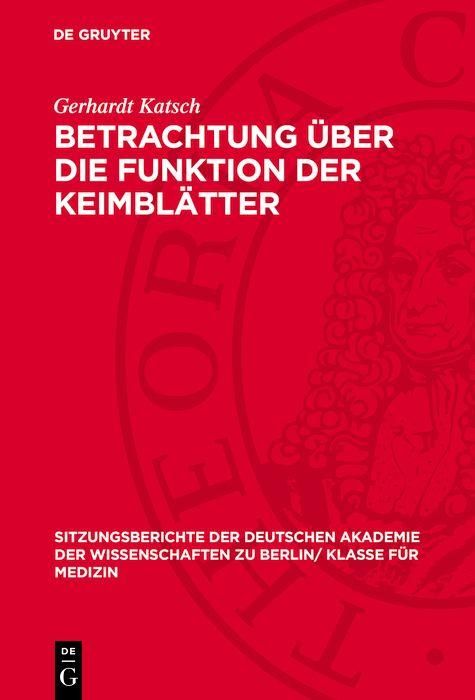 Produktbild: Betrachtung &uuml;ber die Funktion der Keimbl&auml;tter
