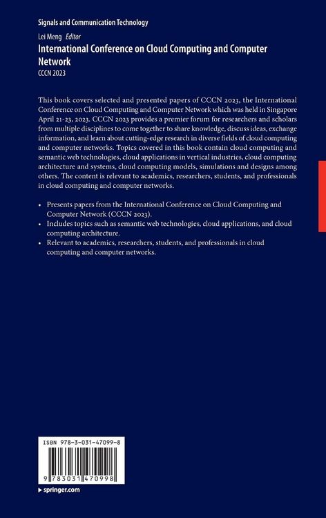 Produktbild: International Conference on Cloud Computing and Computer Networks