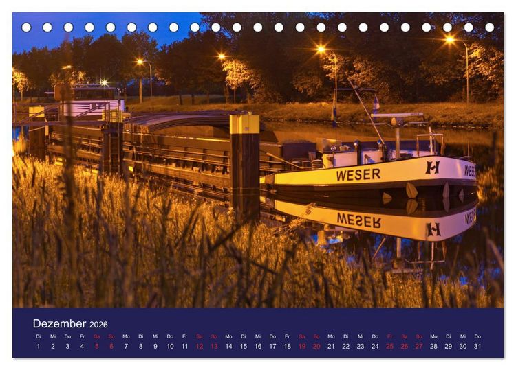 Produktbild: Binnenschiffe im Norden (Tischkalender 2026 DIN A5 quer), CALVENDO Monatskalender