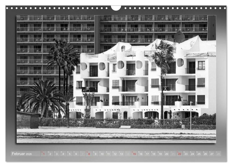 Produktbild: Mallorca Schwarz Wei&szlig; (Wandkalender 2026 DIN A3 quer), CALVENDO Monatskalender