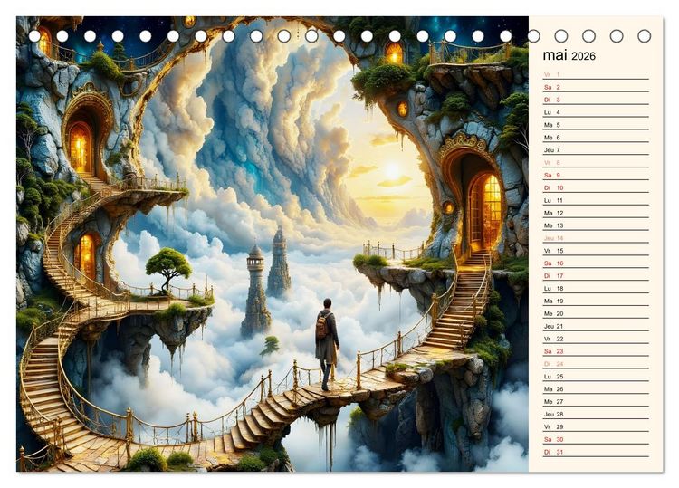Produktbild: Sentiers magiques (Calendrier de bureau 2026 DIN A5 vertical), CALVENDO calendrier mensuel