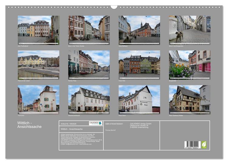 Produktbild: Wittlich - Ansichtssache (Wandkalender 2026 DIN A2 quer), CALVENDO Monatskalender