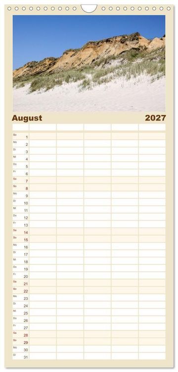 Produktbild: Familienplaner 2027 - Vielf&auml;ltiges Sylt - Mehr als Strand mit 5 Spalten (Wandkalender, 21 x 45 cm) CALVENDO