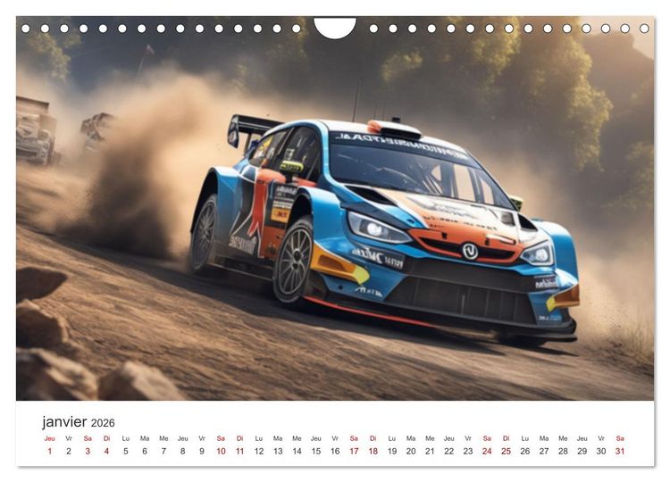 Produktbild: Les voitures de rallye &agrave; l'assaut des pistes (Calendrier mural 2026 DIN A4 vertical), CALVENDO calendrier mensuel