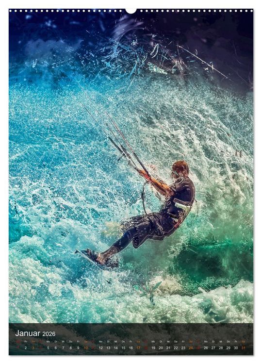 Produktbild: Kitesurfen - einfach cool (Wandkalender 2026 DIN A2 hoch), CALVENDO Monatskalender