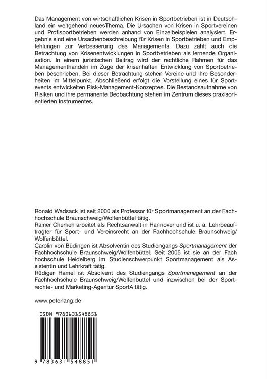 Produktbild: Krisenmanagement in Sportbetrieben