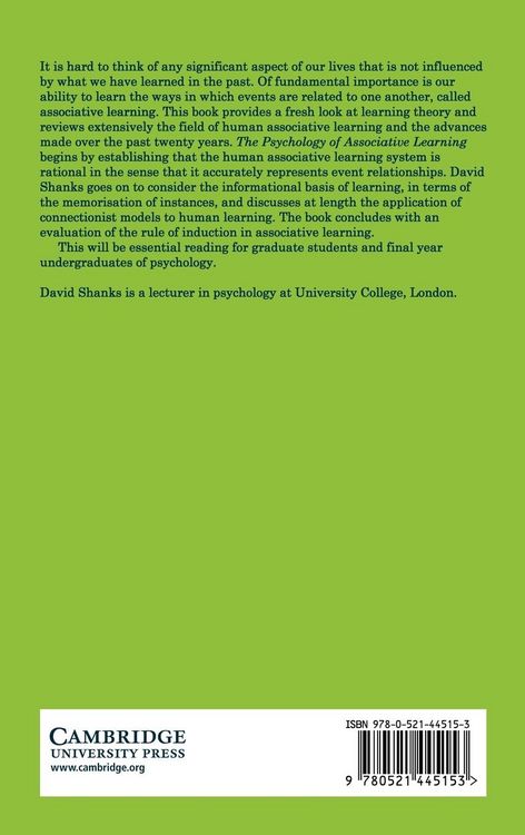 Produktbild: The Psychology of Associative Learning