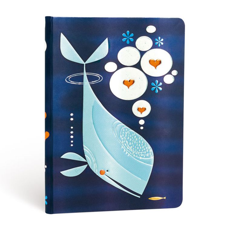 Produktbild: Hardcover Notizbuch Wal und Freund, Midi, Unliniert