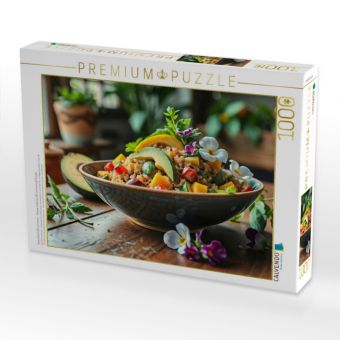 Produktbild: CALVENDO Puzzle Superfood trifft auf Kunst - Quinoa-Salat als HD-Leinwand & Puzzle! | 1000 Teile Lege-Gr&ouml;&szlig;e 64x48cm Foto-Puzzle f&uuml;r gl&uuml;ckliche Stunden