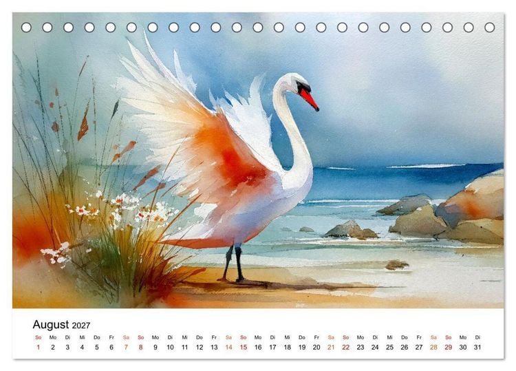 Produktbild: Tiere unserer Heimat in sanften Farben (Tischkalender 2027 DIN A5 quer), CALVENDO Monatskalender