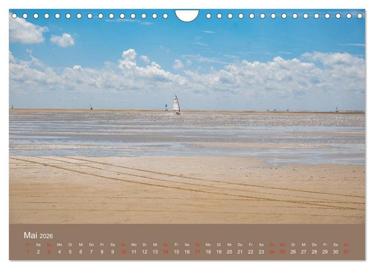 Produktbild: R&ouml;m&ouml; - Wasser, Wind und endloser Strand (Wandkalender 2026 DIN A4 quer), CALVENDO Monatskalender