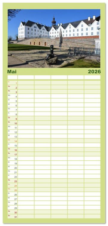 Produktbild: Familienplaner 2026 - Schleswig-Holstein Du bist so sch&ouml;n mit 5 Spalten (Wandkalender, 21 x 45 cm) CALVENDO