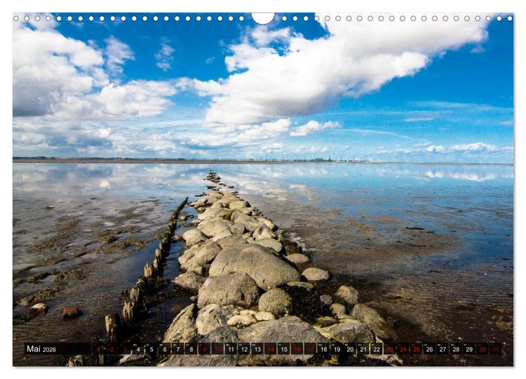 Produktbild: Wattenmeer Nordsee - Lichtstimmungen zwischen Land und Meer (Wandkalender 2026 DIN A3 quer), CALVENDO Monatskalender