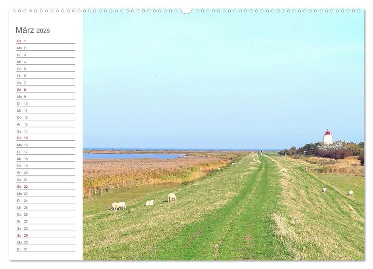 Produktbild: Fehmarn, R&uuml;gen und Usedom - Impressionen von den drei gro&szlig;en Ostseeinseln (Wandkalender 2026 DIN A2 quer), CALVENDO Monatskalender