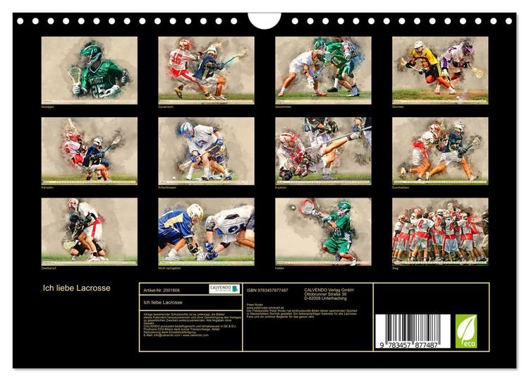 Produktbild: Ich liebe Lacrosse (Wandkalender 2026 DIN A4 quer), CALVENDO Monatskalender