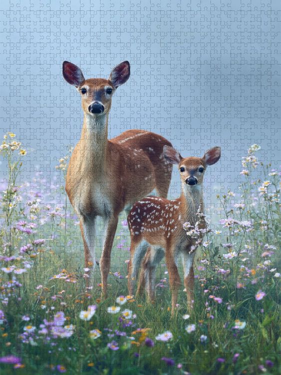 Produktbild: CALVENDO Puzzle Zart wie der Morgenwind, das Rehkitz tanzt durch den Juni | 1000 Teile Lege-Gr&ouml;&szlig;e 64x48cm Foto-Puzzle f&uuml;r gl&uuml;ckliche Stunden
