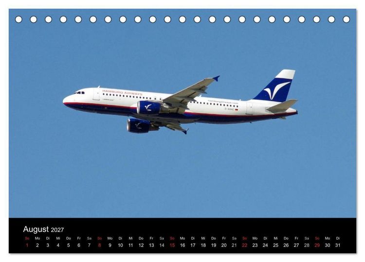 Produktbild: Deutsche Airlines (Tischkalender 2027 DIN A5 quer), CALVENDO Monatskalender
