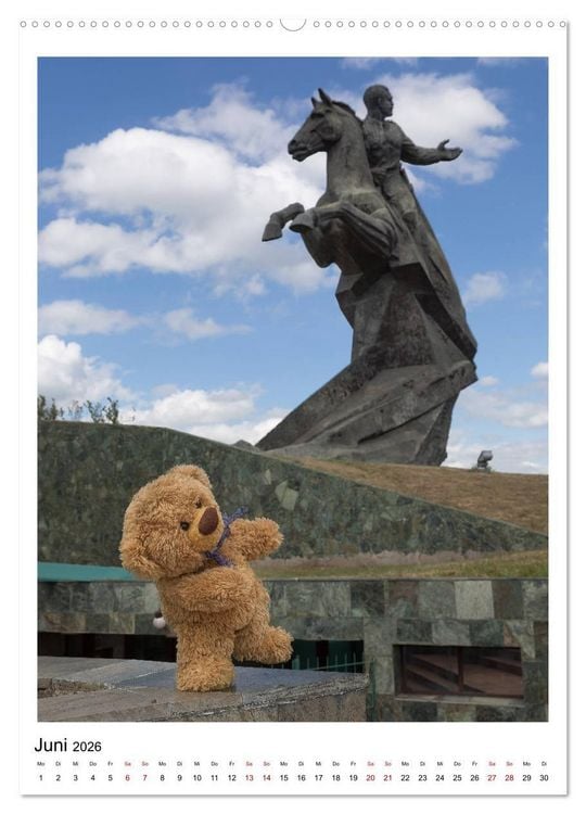 Produktbild: Travelling Teddy Kuba Edition 2026 (Wandkalender 2026 DIN A2 hoch), CALVENDO Monatskalender