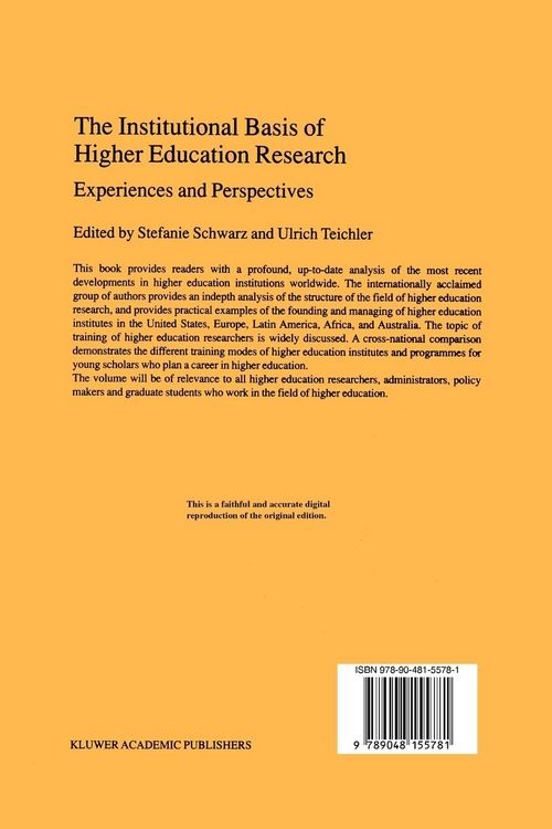 Produktbild: The Institutional Basis of Higher Education Research