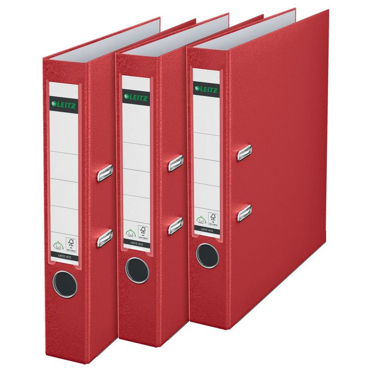 Produktbild: Leitz Ordner 1015 DIN A4 R&uuml;ckenbreite: 52mm Rot 2 B&uuml;gel 10155025