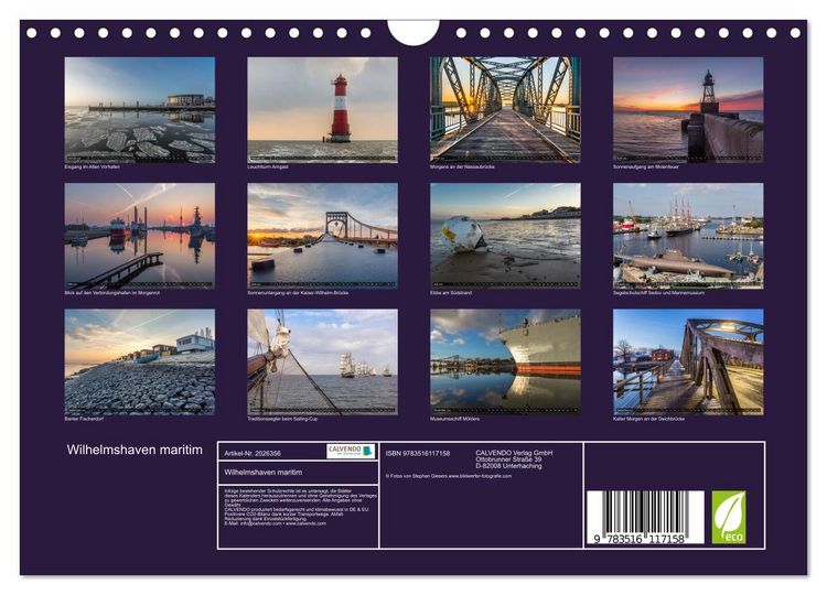 Produktbild: Wilhelmshaven maritim (Wandkalender 2026 DIN A4 quer), CALVENDO Monatskalender
