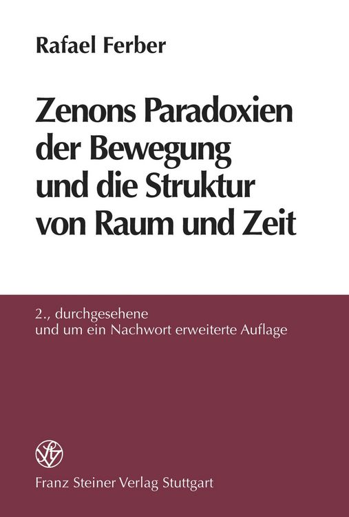 Produktbild: Zenons Paradoxien der Bewegung und die Struktur von Raum und Zeit