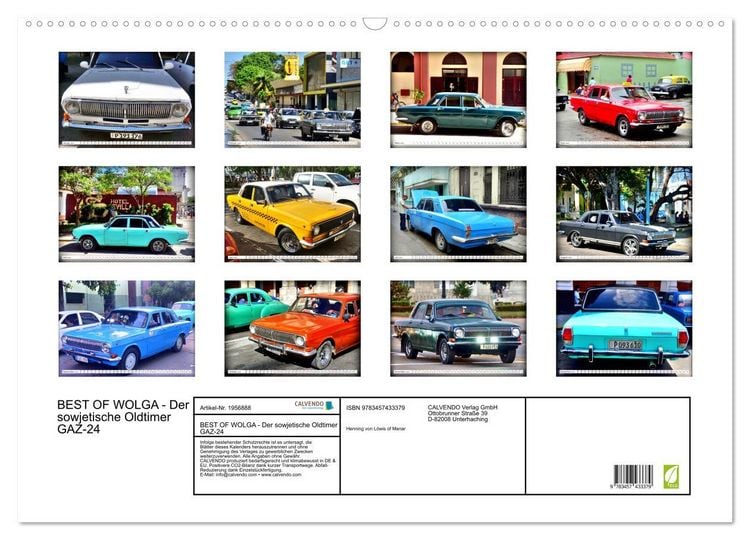 Produktbild: BEST OF WOLGA - Der sowjetische Oldtimer GAZ-24 (Wandkalender 2026 DIN A2 quer), CALVENDO Monatskalender