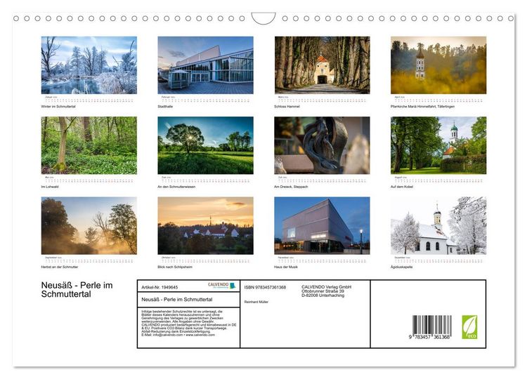 Produktbild: Neus&auml;&szlig; - Perle im Schmuttertal (Wandkalender 2026 DIN A3 quer), CALVENDO Monatskalender