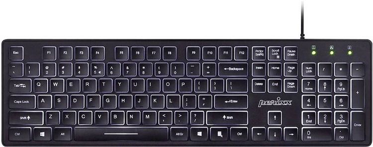 Produktbild: Perixx PERIBOARD-317 DE B Kabelgebunden Tastatur Deutsch, QWERTZ Schwarz Beleuchtet