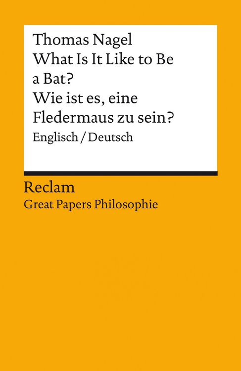 Produktbild: What Is It Like to Be a Bat? / Wie ist es, eine Fledermaus zu sein? Englisch/Deutsch