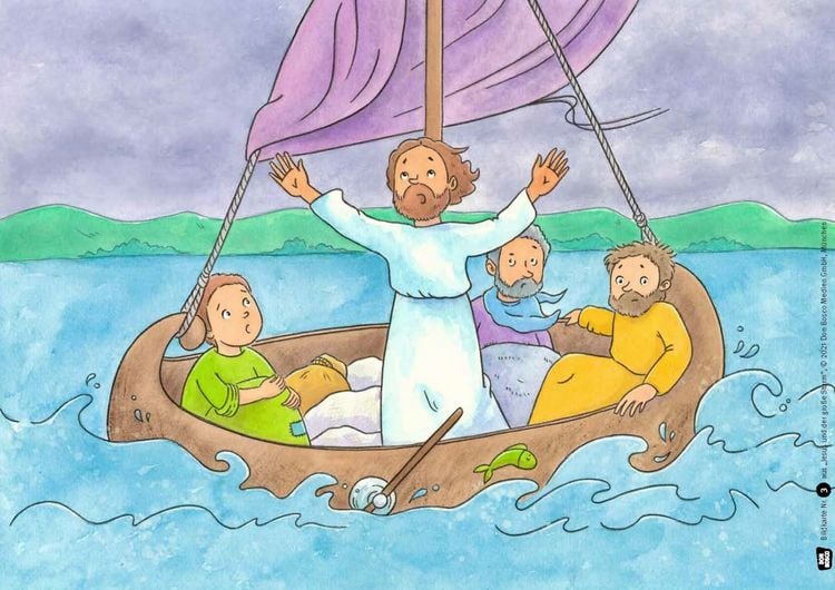 Produktbild: Jesus und der gro&szlig;e Sturm. Kamishibai Bildkartenset