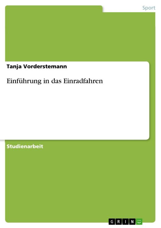Produktbild: Einf&uuml;hrung in das Einradfahren
