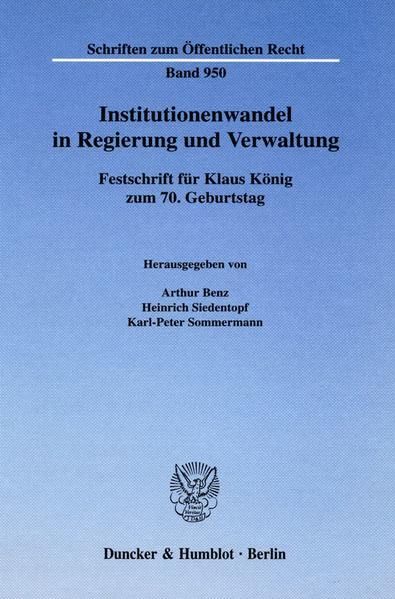 Produktbild: Institutionenwandel in Regierung und Verwaltung.