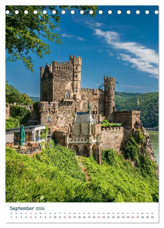 Produktbild: Burgen und Burgruinen am Mittelrhein (Tischkalender 2026 DIN A5 hoch), CALVENDO Monatskalender