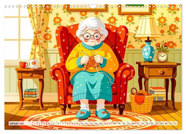 Produktbild: Oma rockt den Ruhestand - Lustiger Frauenkalender mit Humor (Wandkalender 2027 DIN A3 quer), CALVENDO Monatskalender