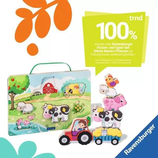 Produktbild: Play+ Magnetisches Holz-Z&auml;hl-Puzzle: Bauernhof - ab 12 Monate
