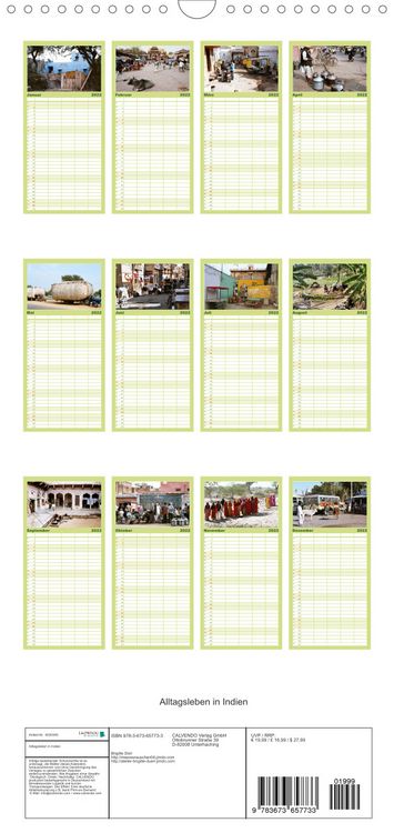Produktbild: Familienplaner Alltagsleben in Indien (Wandkalender 2022 , 21 cm x 45 cm, hoch)