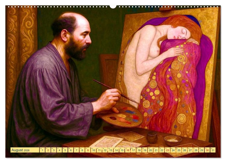 Produktbild: Gustav Klimt. Sein Leben, seine Kunstwerke (Wandkalender 2026 DIN A2 quer), CALVENDO Monatskalender