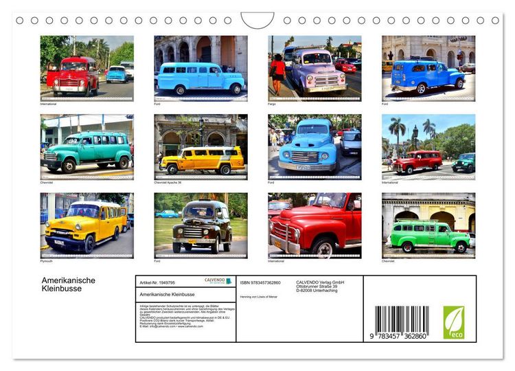 Produktbild: Amerikanische Kleinbusse (Wandkalender 2026 DIN A4 quer), CALVENDO Monatskalender