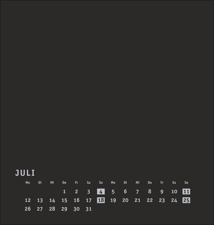 Produktbild: Premium-Bastelkalender schwarz mittel 2027