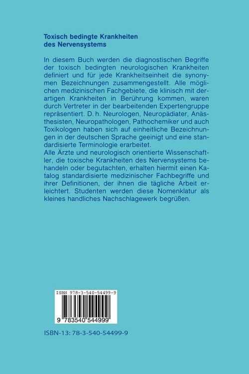 Produktbild: Toxisch bedingte Krankheiten des Nervensystems