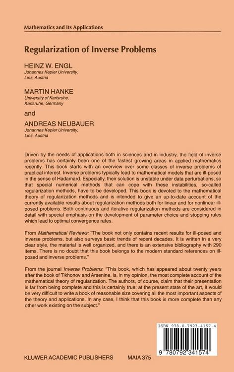 Produktbild: Regularization of Inverse Problems