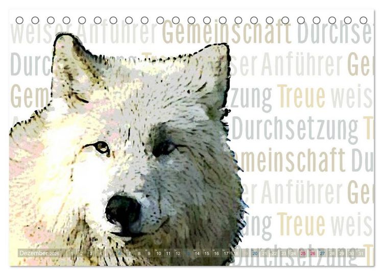 Produktbild: Mein wildes Krafttier und seine spirituellen Werte. (Tischkalender 2026 DIN A5 quer), CALVENDO Monatskalender
